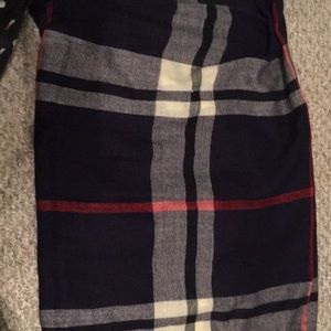 Navy Plaid Scarf